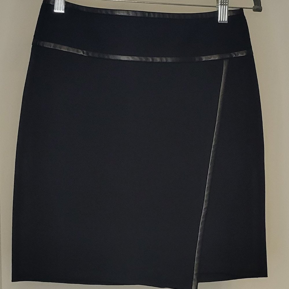 White House | Black Market Black Wrap Mini-Skirt